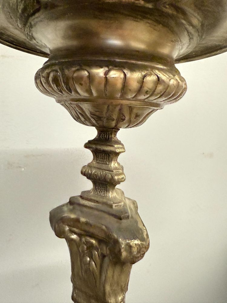 Splendid 18th century candlestick, in silver-plated metal 97x25.