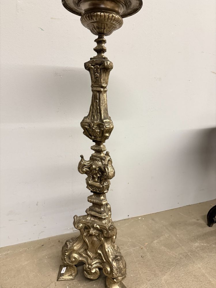 Splendid 18th century candlestick, in silver-plated metal 97x25.