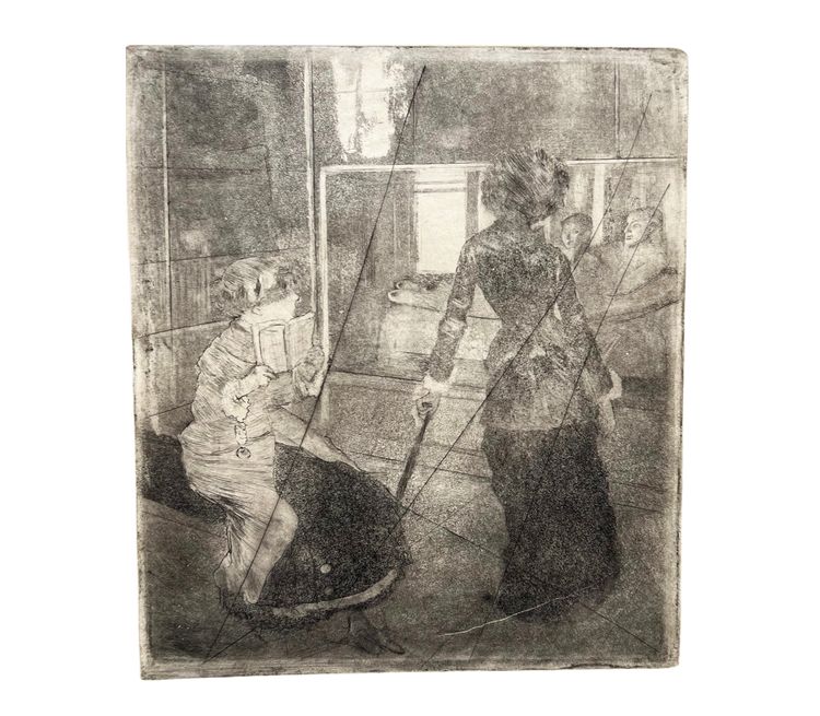 Edgar Degas, Mary Cassatt at the Louvre, 1876