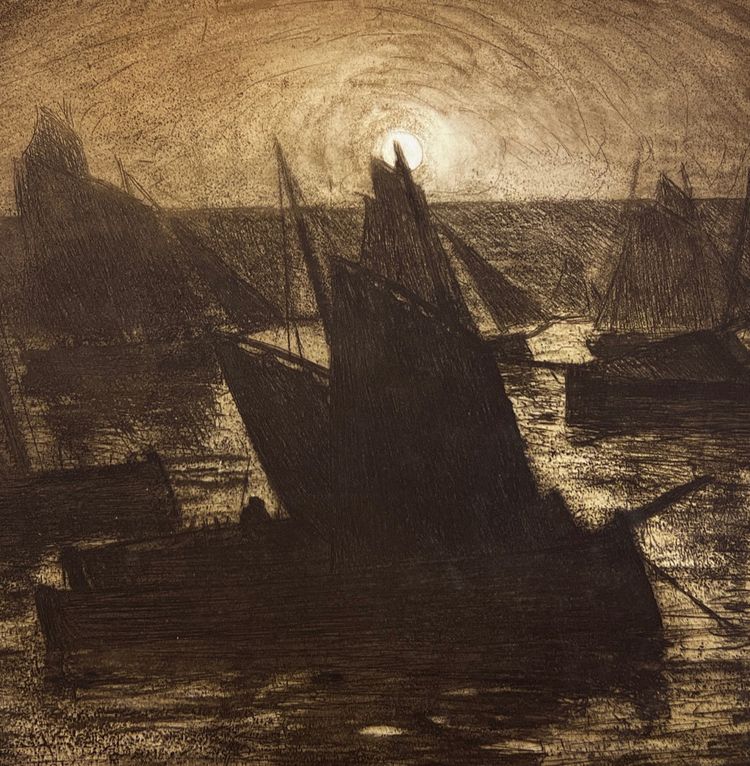 Charles COTTET, boats in Brittany, 1905