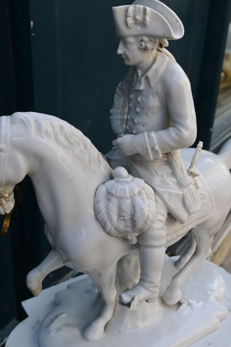 Frederick II of Prussia, equestrian sculpture, Furstenberg porcelain