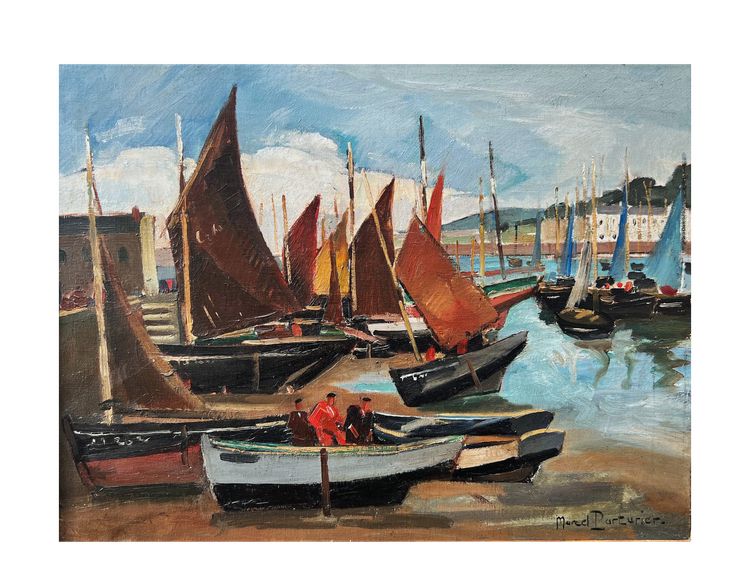 Der Hafen von Tréboul, Bretagne, ca. 1930, Marcel Parturier