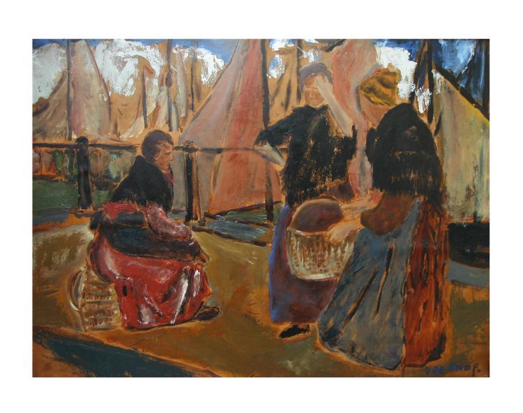 Victor De Knop, Sur les quais, peintre Belge