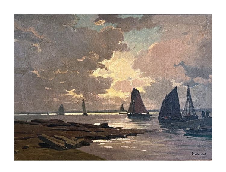 Departure of the boats, backlight, Brittany, Concarneau, Paul Eschbach