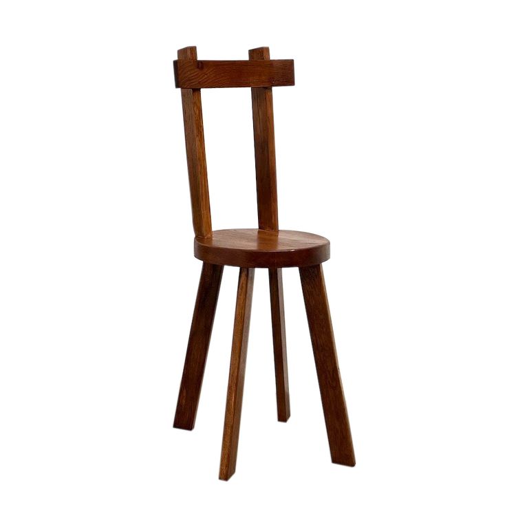 Brutalist chair in solid oak, 1900