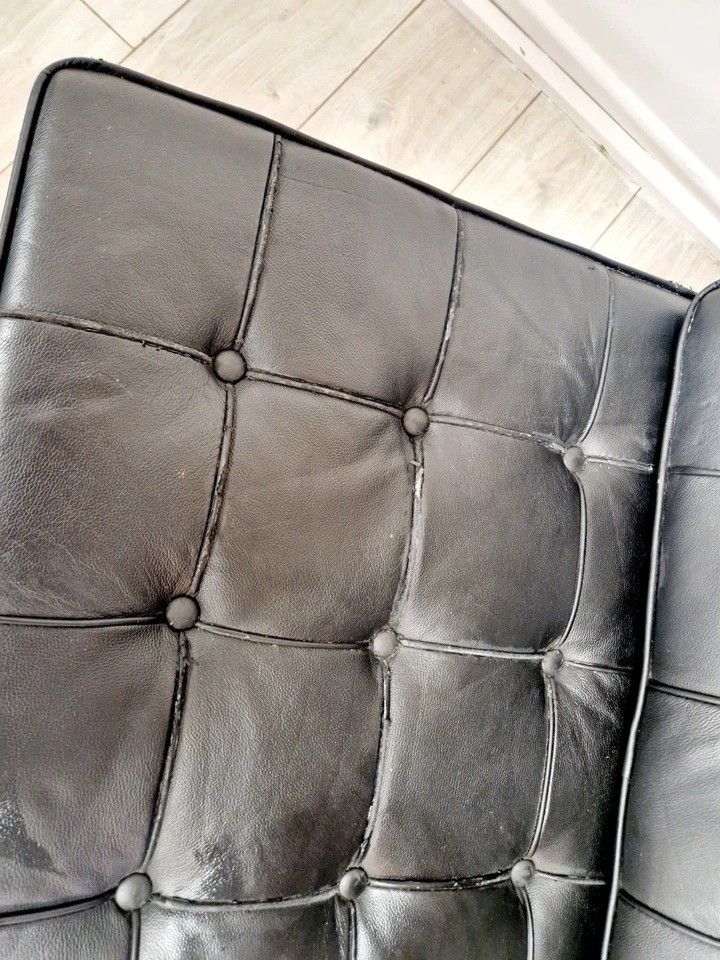Chaise Lounge et Pouf de Style Mi-Siècle de Barcelone