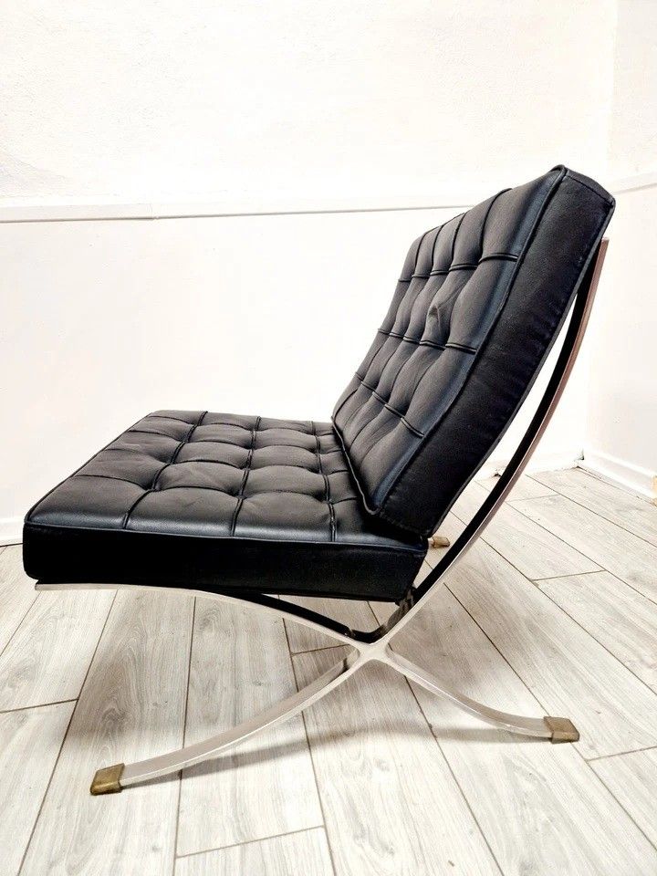 Chaise Lounge et Pouf de Style Mi-Siècle de Barcelone