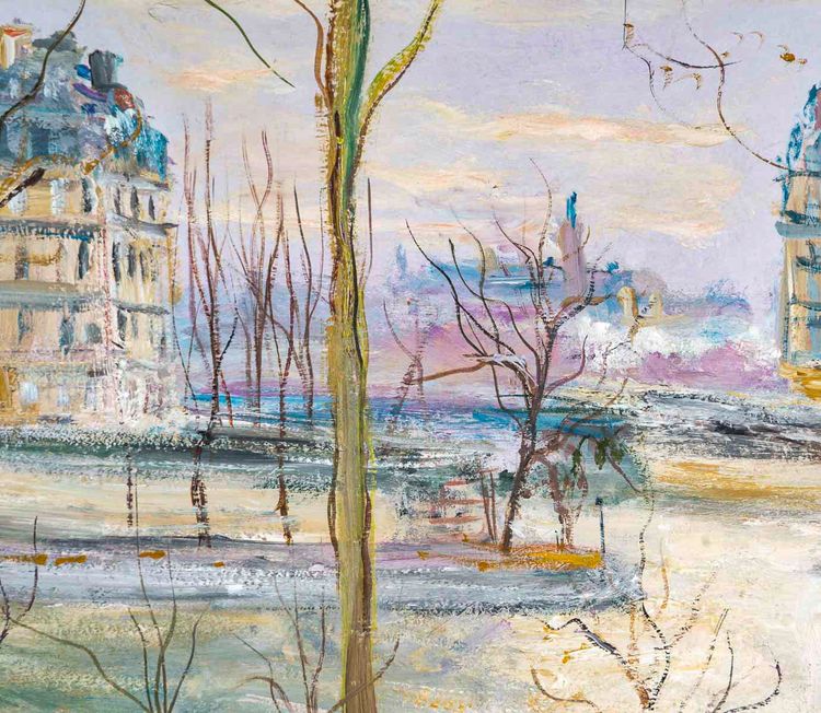 Serge Belloni (1925-2005) - Pont Louis Philippe, les Quais de Seine et Notre-Dame huile sur bois