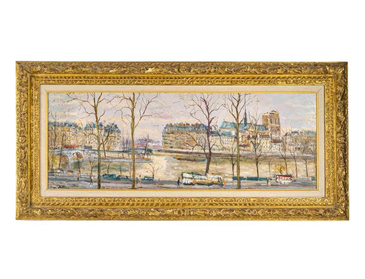 Serge Belloni (1925-2005) - Pont Louis Philippe, les Quais de Seine et Notre-Dame huile sur bois