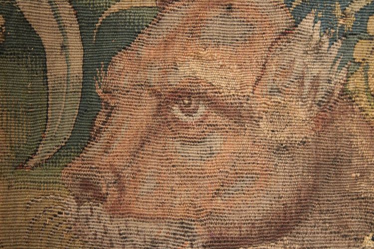 Flemish tapestry animal fight, Flemish workshop, mid-16th century