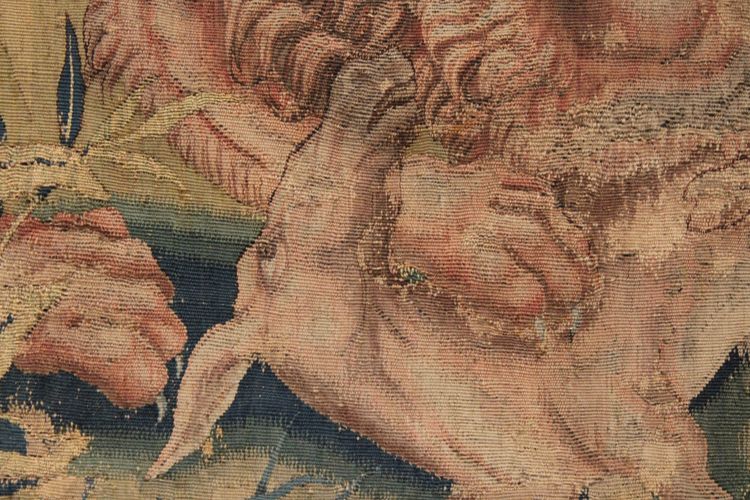 Flemish tapestry animal fight, Flemish workshop, mid-16th century