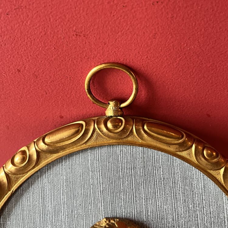 Pair of medallions, Bacchus, gilded bronze