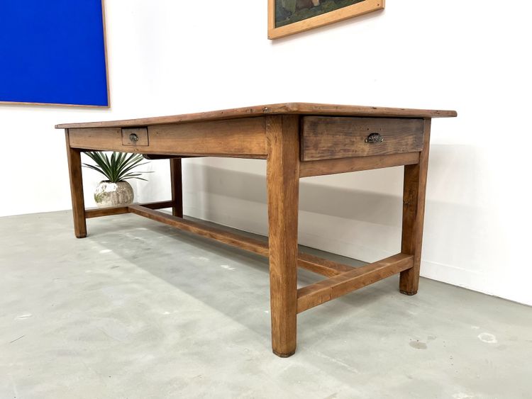 Large antique walnut farmhouse table