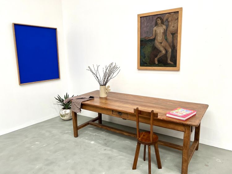 Large antique walnut farmhouse table