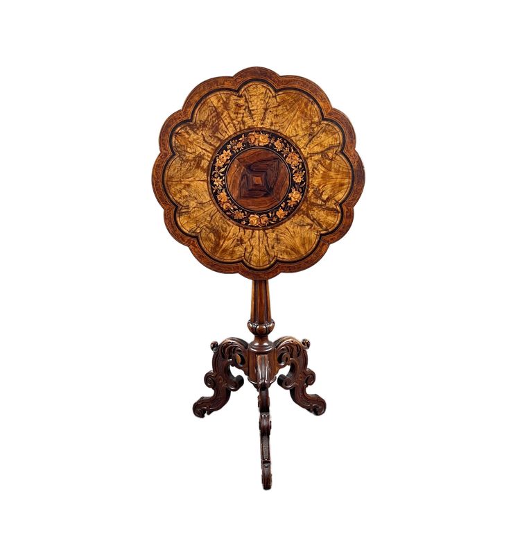 Guéridon anglais en marqueterie – XIXe siècle