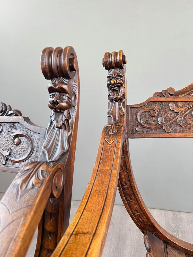 Suite de Trois Fauteuils de Style Renaissance, XIXe siècle