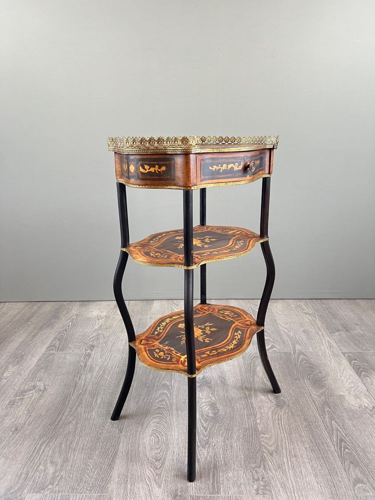 Elegant Marquetry Shelf Table, Napoleon III Period