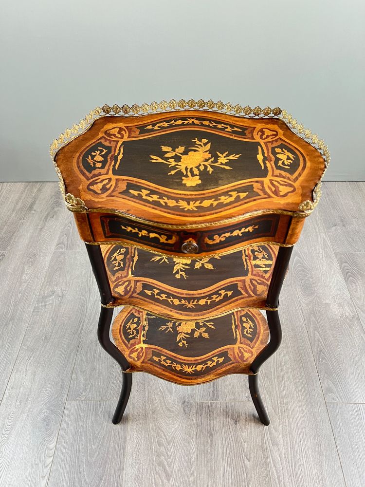 Elegant Marquetry Shelf Table, Napoleon III Period