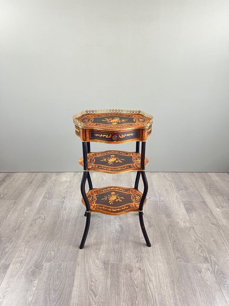 Elegant Marquetry Shelf Table, Napoleon III Period
