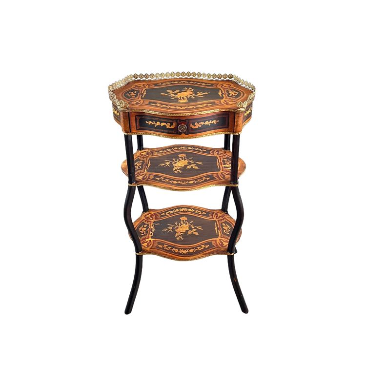 Elegant Marquetry Shelf Table, Napoleon III Period