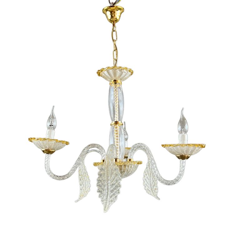 Murano glass chandelier with three lights, 20th century