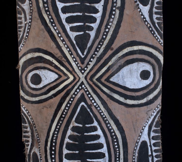 Bemalte Rinde, Ozeanische Kunst, Erste Kunst, Stammeskunst, Gemälde, Ozeanien, Pangal, 94 cm