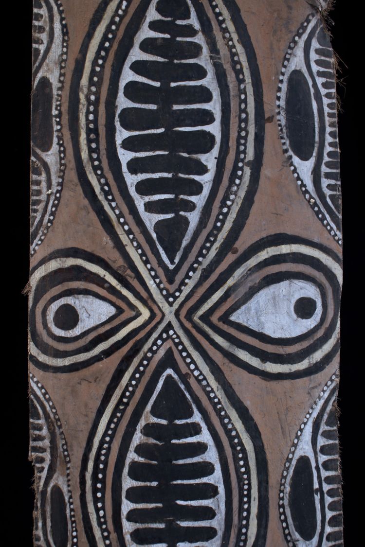 Bemalte Rinde, Ozeanische Kunst, Erste Kunst, Stammeskunst, Gemälde, Ozeanien, Pangal, 94 cm