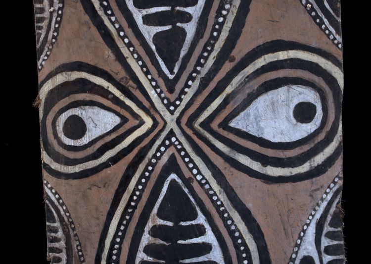 Bemalte Rinde, Ozeanische Kunst, Erste Kunst, Stammeskunst, Gemälde, Ozeanien, Pangal, 94 cm