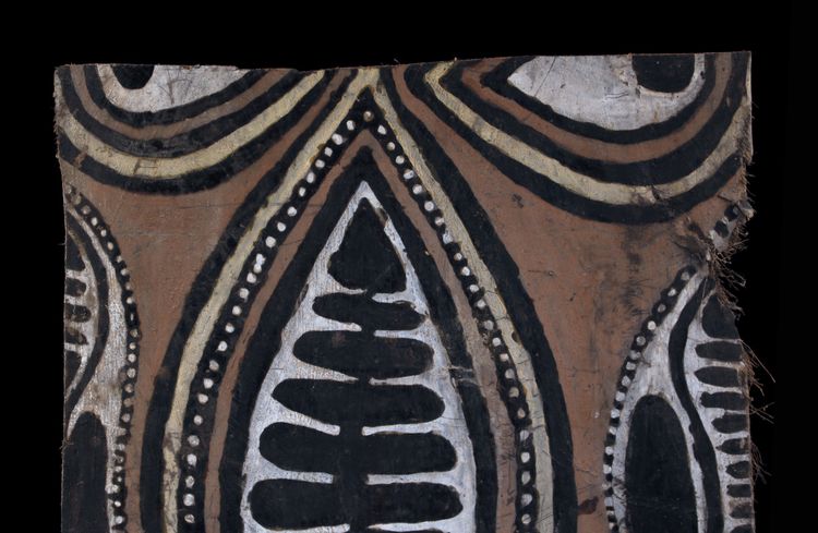 Bemalte Rinde, Ozeanische Kunst, Erste Kunst, Stammeskunst, Gemälde, Ozeanien, Pangal, 94 cm