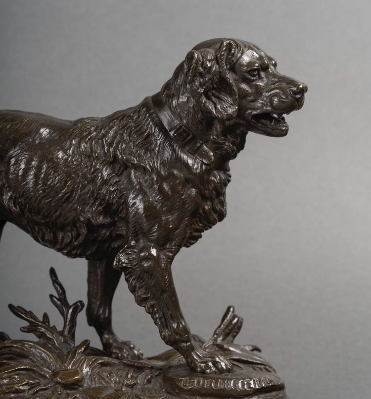 Spaniel Dog On The Lookout , Paul - Edouard Delabrierre (1829-1912)
