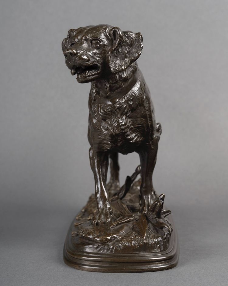 Spaniel Dog On The Lookout , Paul - Edouard Delabrierre (1829-1912)