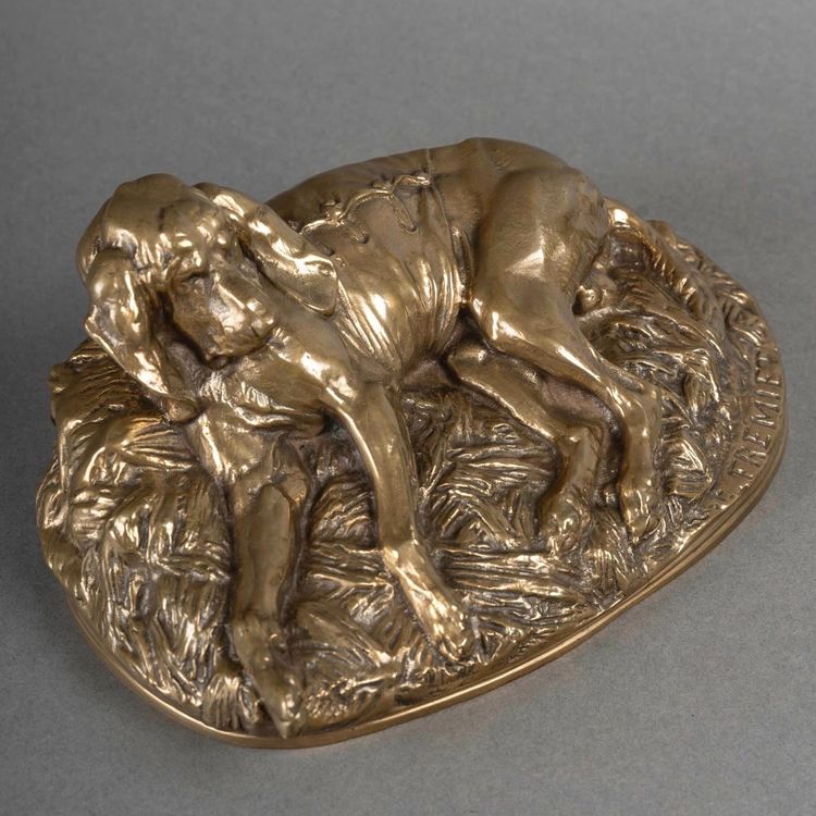 Scultura - Cane da soma, Emmanuel Frémiet (1824-1910) - Bronzo