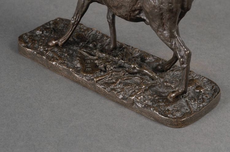 Scultura - Il cervo che cammina, Pierre-Jules Mêne (1810-1879) - Bronzo
