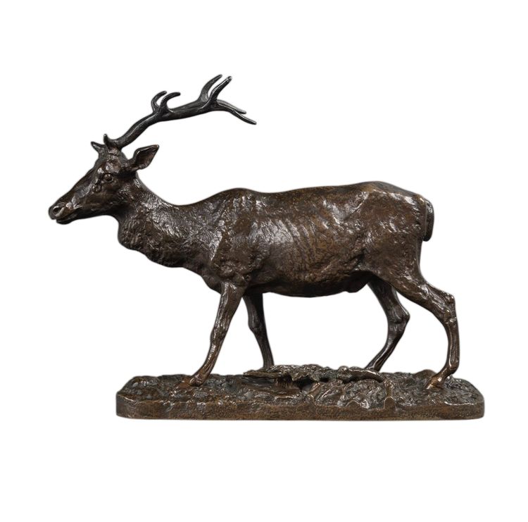Scultura - Il cervo che cammina, Pierre-Jules Mêne (1810-1879) - Bronzo