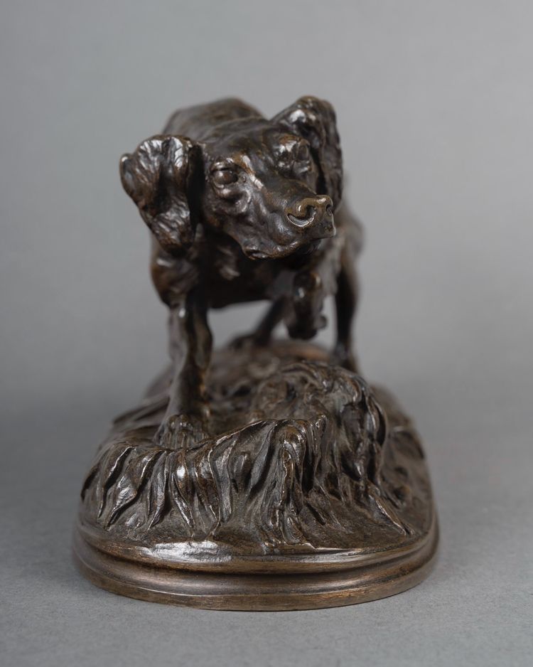 Scultura - Cane Sultan Spaniel, Pierre - Jules Mêne (1810-1879) - Bronzo