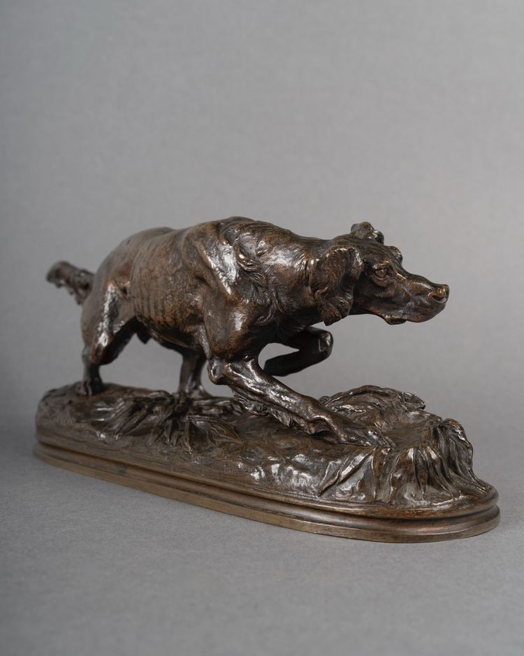 Scultura - Cane Sultan Spaniel, Pierre - Jules Mêne (1810-1879) - Bronzo