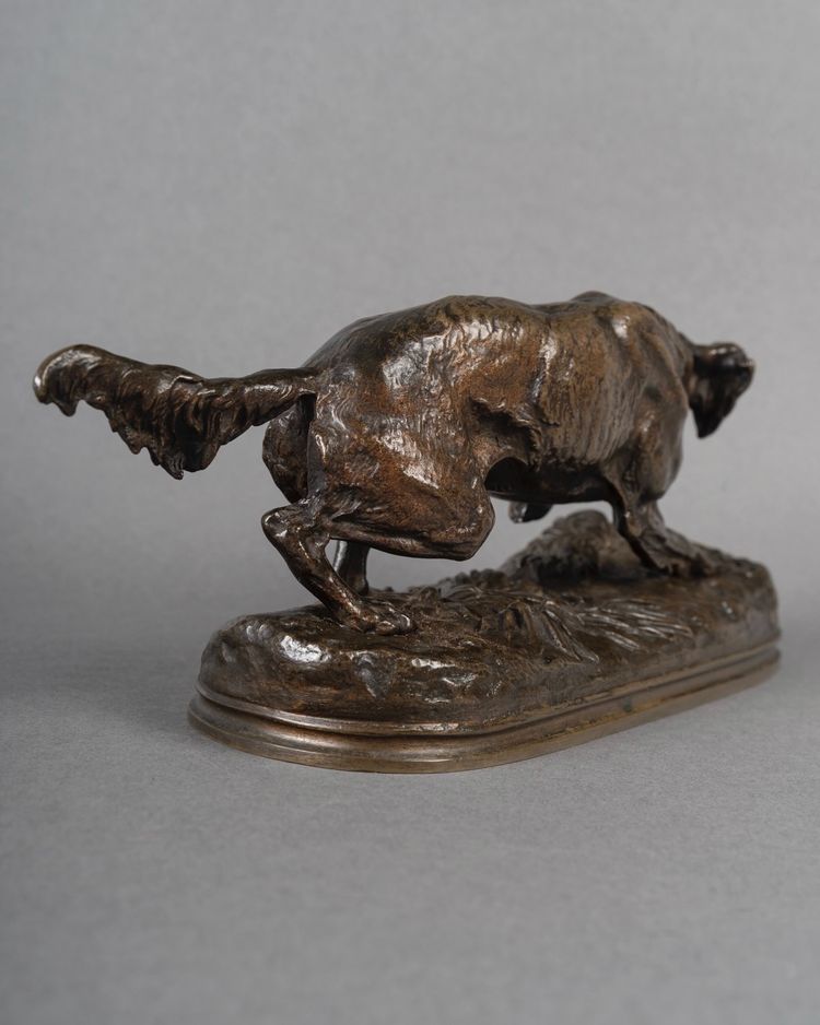 Scultura - Cane Sultan Spaniel, Pierre - Jules Mêne (1810-1879) - Bronzo