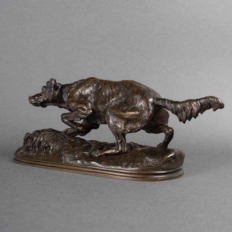 Scultura - Cane Sultan Spaniel, Pierre - Jules Mêne (1810-1879) - Bronzo