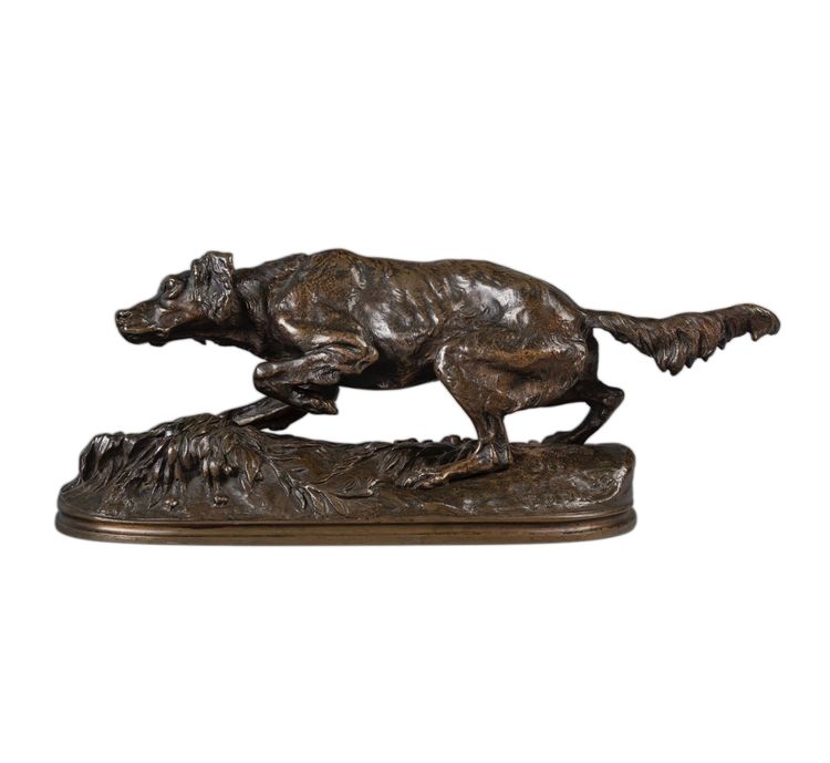 Scultura - Cane Sultan Spaniel, Pierre - Jules Mêne (1810-1879) - Bronzo