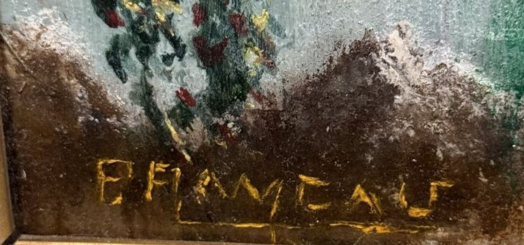 Dipinto di scuola francese, inizio XX secolo, olio su tavola, firmato
