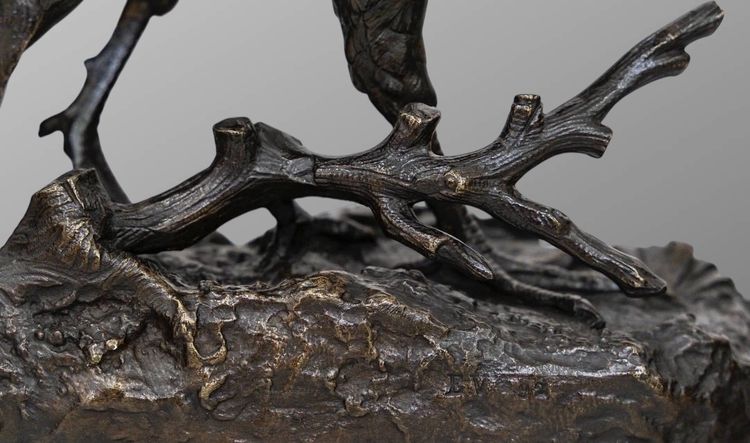 Scultura - La Pernice, Alfred Dubucand (1828 - 1894) - Bronzo