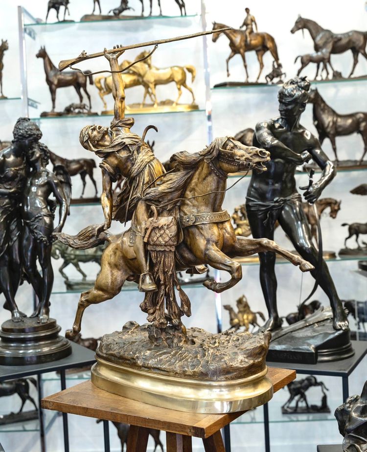 Sculpture - La Fantasia Arabe , Prosper Lecourtier (1851-1924) - Bronze