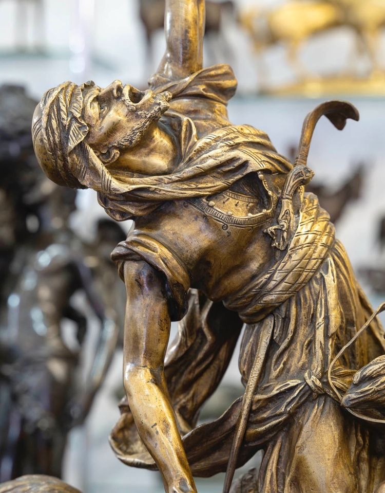 Sculpture - La Fantasia Arabe , Prosper Lecourtier (1851-1924) - Bronze