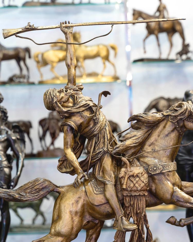 Sculpture - La Fantasia Arabe , Prosper Lecourtier (1851-1924) - Bronze