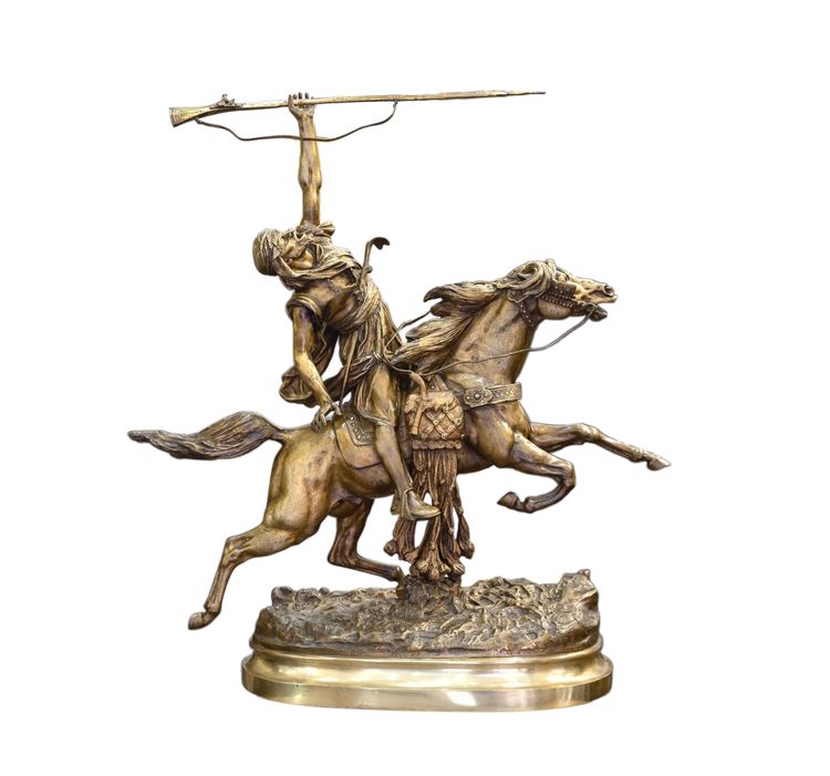 Sculpture - La Fantasia Arabe , Prosper Lecourtier (1851-1924) - Bronze