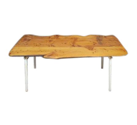 Brutalist Dining Table In Wood And Iron 