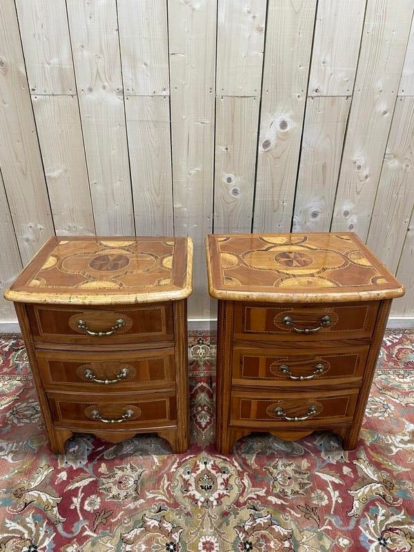 Pair of tables of chevet or pair of small Louis XIV style dresser