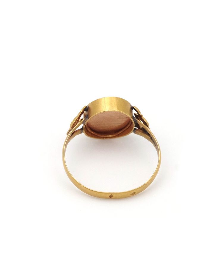 Bague de sentiment à compartiment secret en or 18k, bague portrait, bague ancienne, Napoléon III 