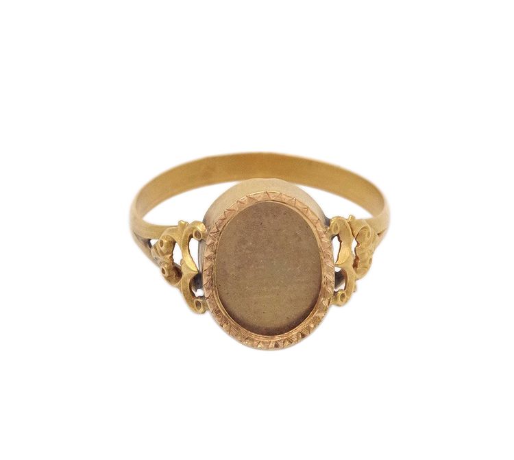 Bague de sentiment à compartiment secret en or 18k, bague portrait, bague ancienne, Napoléon III 