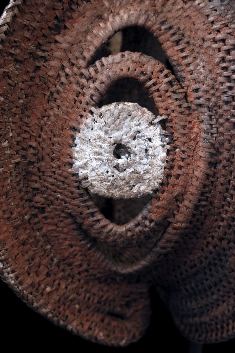 Yam-Maske, Stammeskunst, Ozeanische Kunst, Korbflechterei, Papua-Neuguinea, Korbflechterei, 40 cm